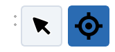 Cursor Style toolbar with pointer and crosshair buttons